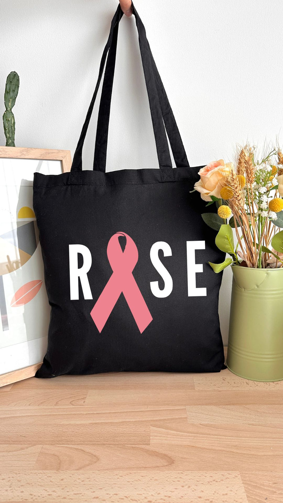 Tote bag 10L personnalisable - Octobre rose - Rose