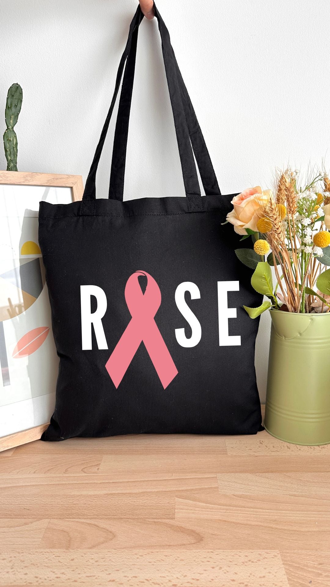 Tote bag 10L personnalisable - Octobre rose - Rose