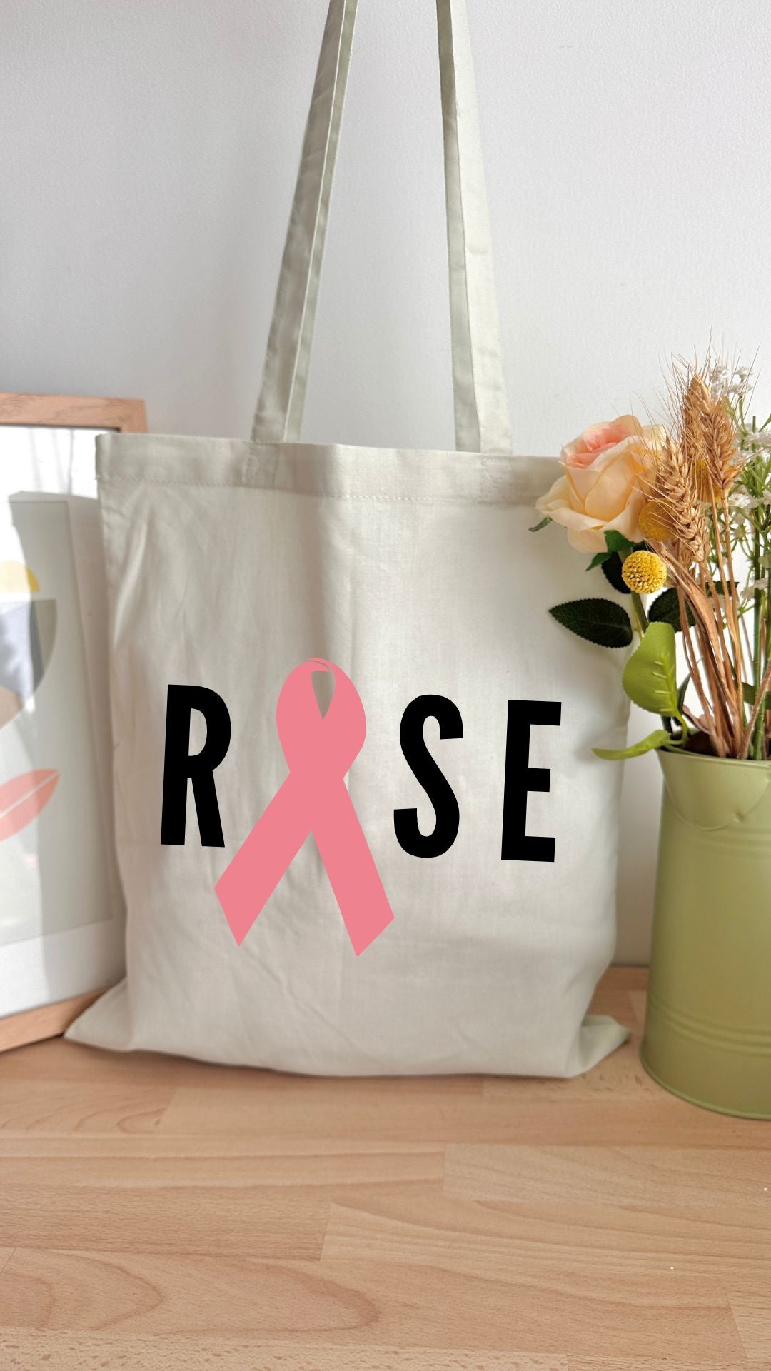 Tote bag 10L personnalisable - Octobre rose - Rose