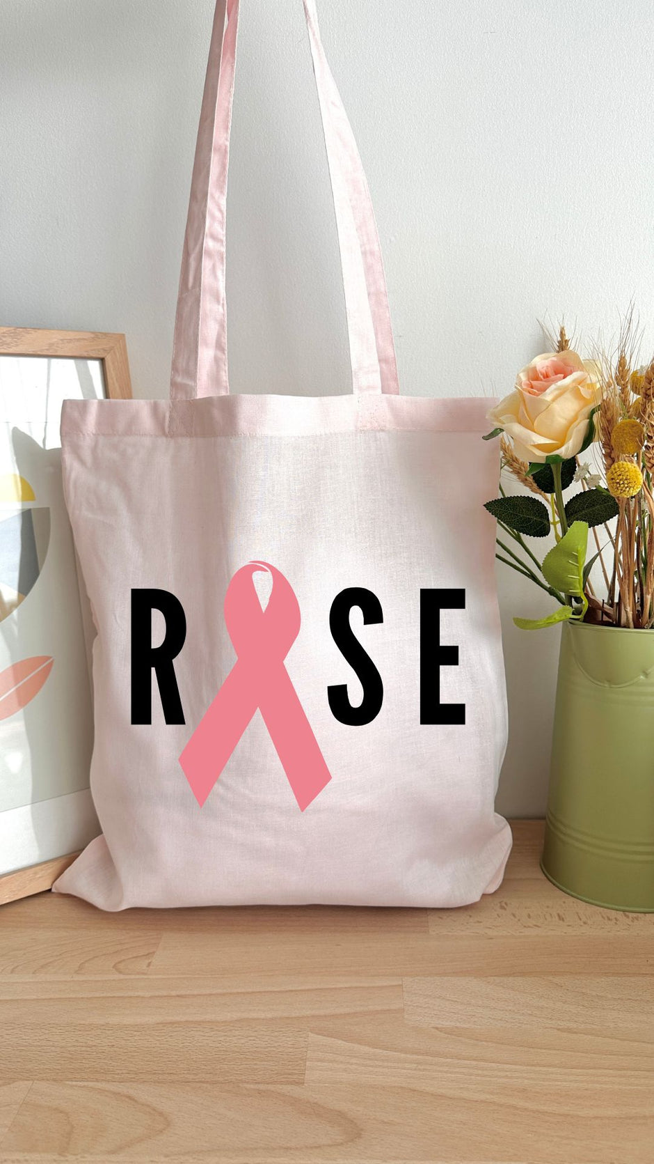 Tote bag 10L personnalisable - Octobre rose - Rose