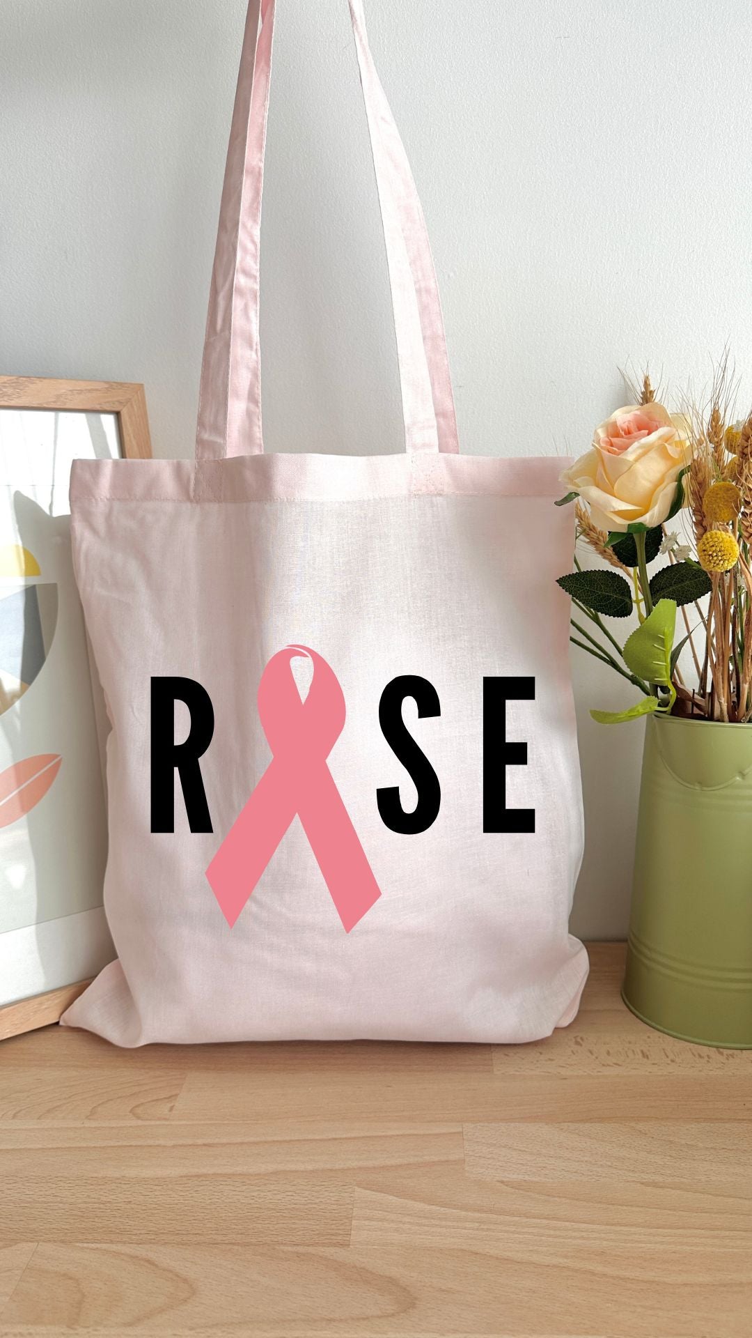 Tote bag 10L personnalisable - Octobre rose - Rose