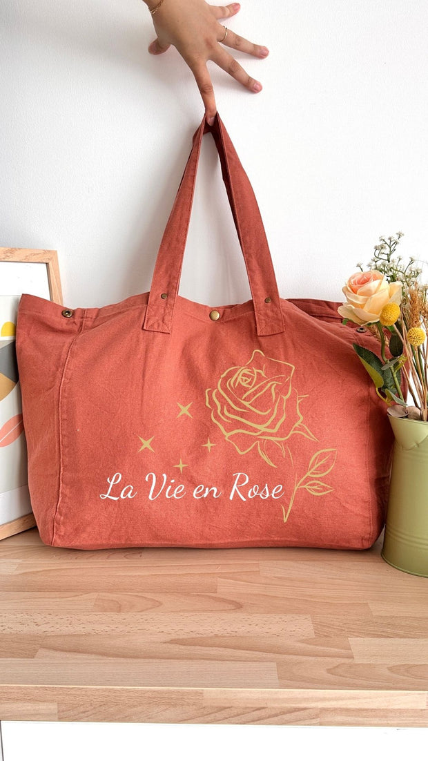Sac 40L personnalisable - Octobre Rose - La vie en Rose