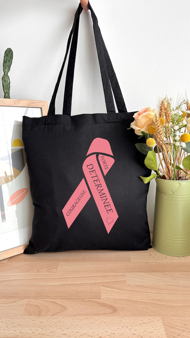 Tote bag 10L personnalisable - Octobre rose - Ruban