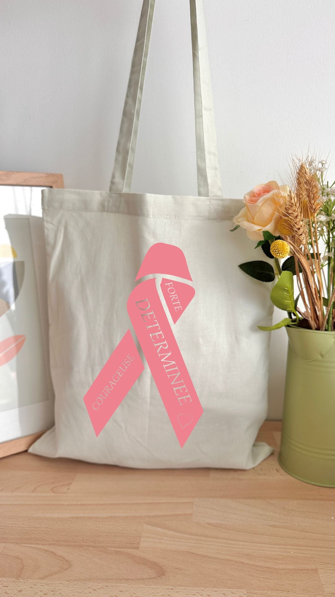 Tote bag 10L personnalisable - Octobre rose - Ruban