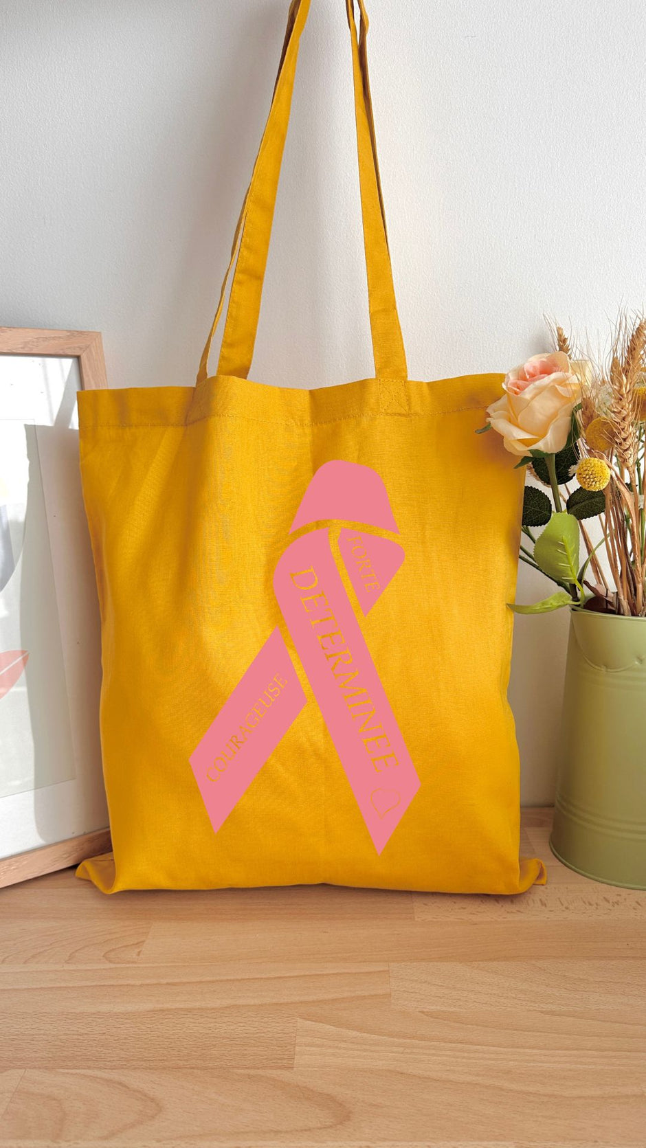 Tote bag 10L personnalisable - Octobre rose - Ruban
