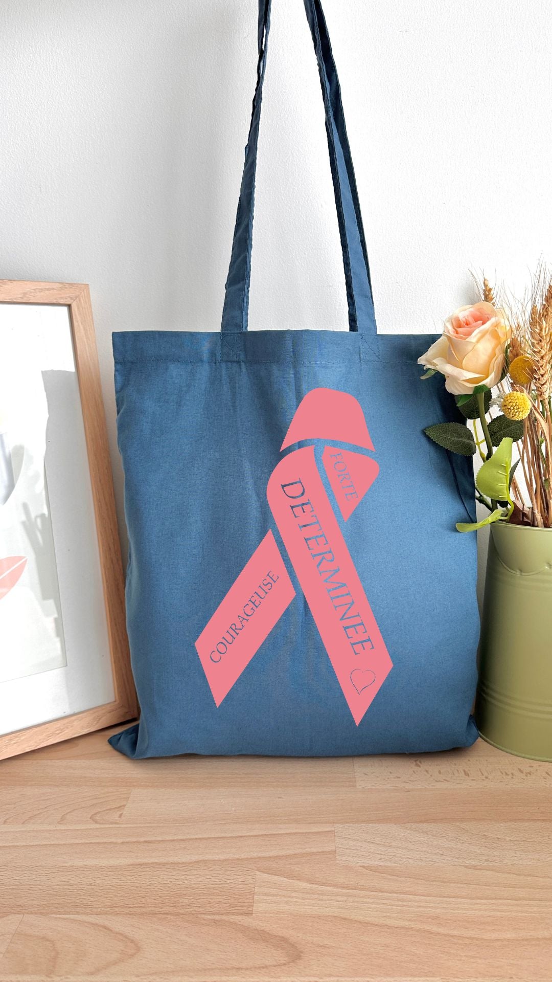 Tote bag 10L personnalisable - Octobre rose - Ruban