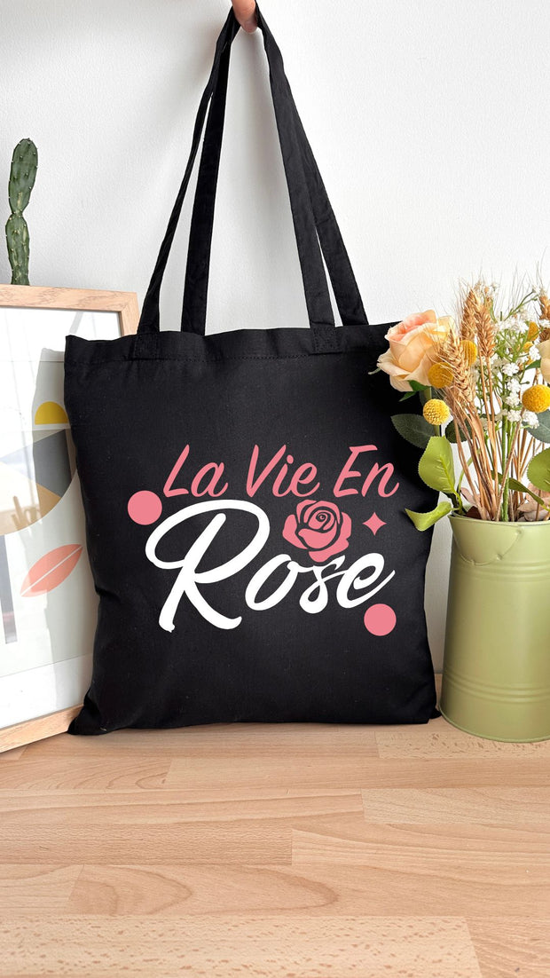 Tote bag 10L personnalisable - Octobre rose - La vie en Rose Texte