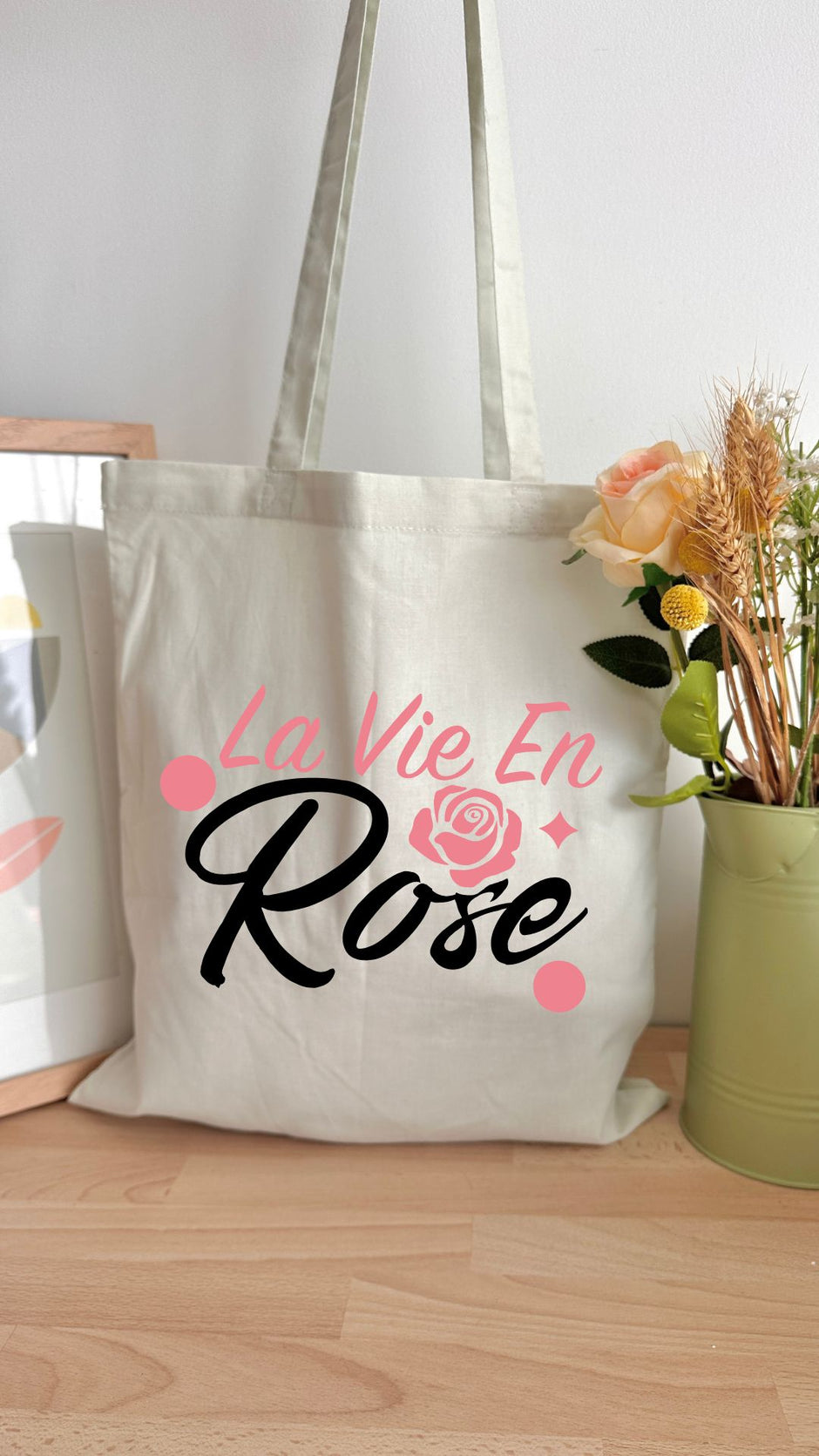 Tote bag 10L personnalisable - Octobre rose - La vie en Rose Texte