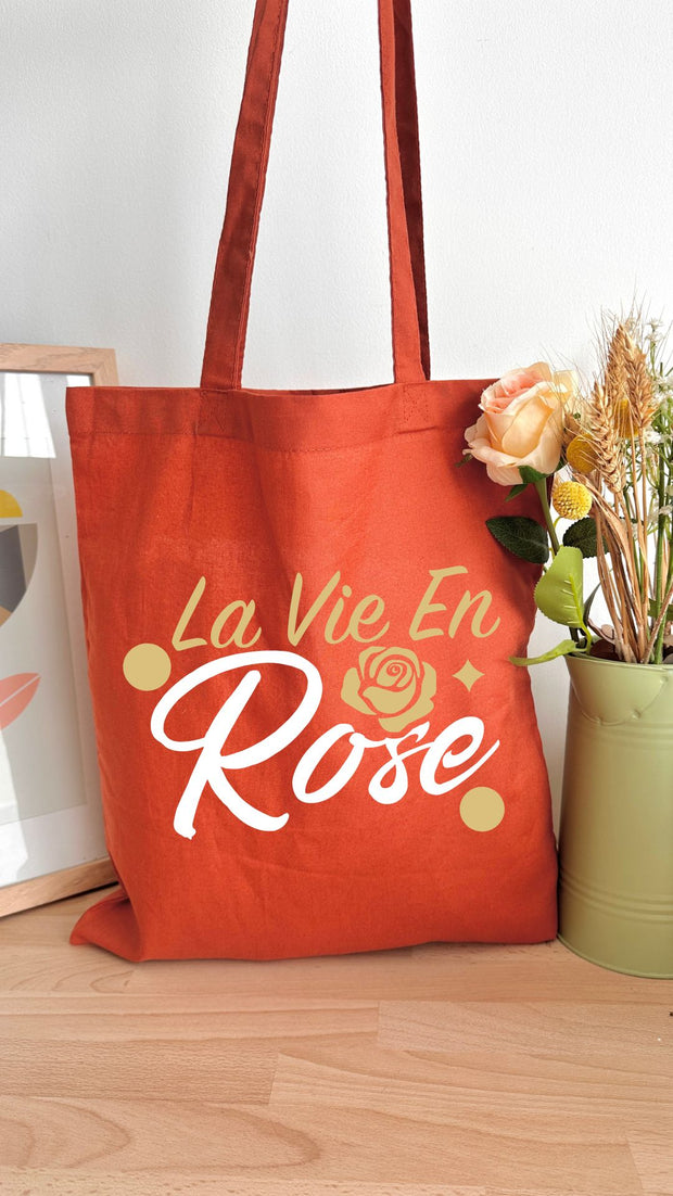 Tote bag 10L personnalisable - Octobre rose - La vie en Rose Texte