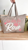 Sac 31L personnalisable - Octobre Rose - La vie en rose texte