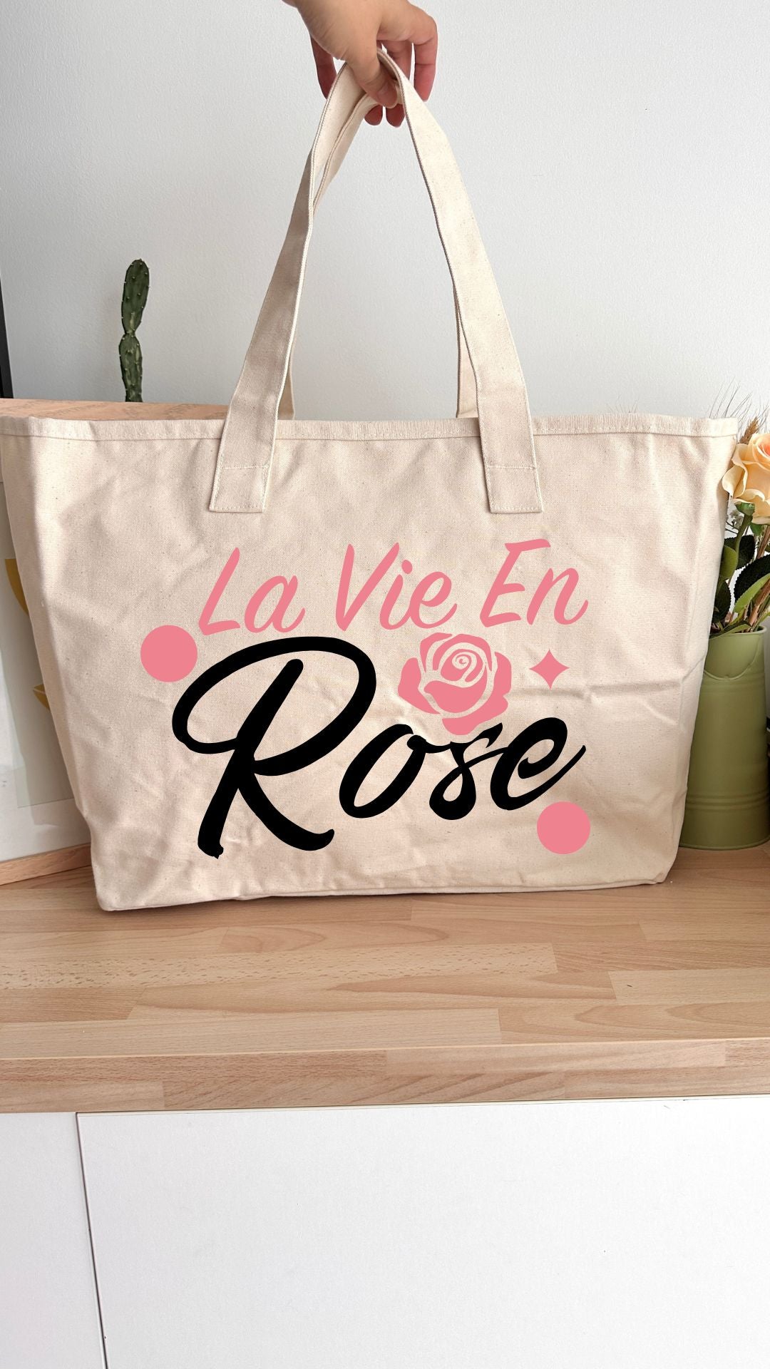 Sac 31L personnalisable - Octobre Rose - La vie en rose texte