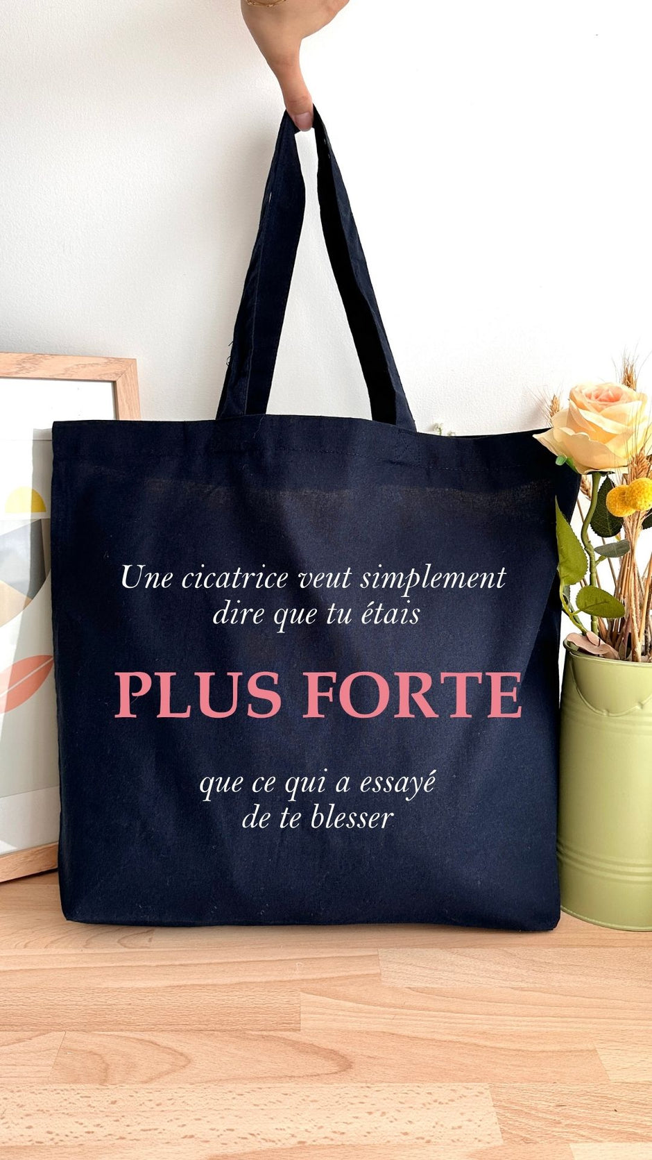 Tote bag 18L personnalisable - Octobre Rose - Plus forte