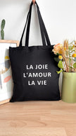 Tote bag 10L personnalisable - La joie L'amour La vie
