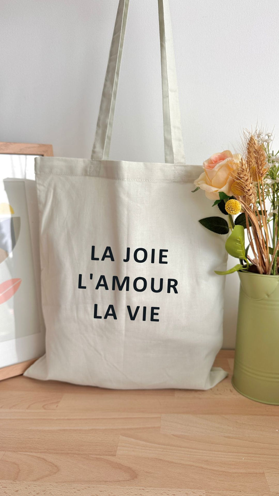 Tote bag 10L personnalisable - La joie L'amour La vie