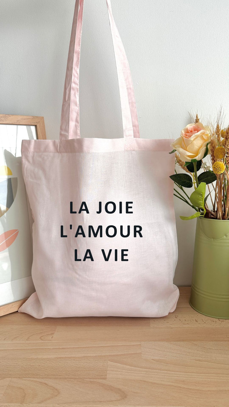 Tote bag 10L personnalisable - La joie L'amour La vie