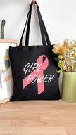 Tote bag 10L personnalisable - Octobre rose - Girl Power