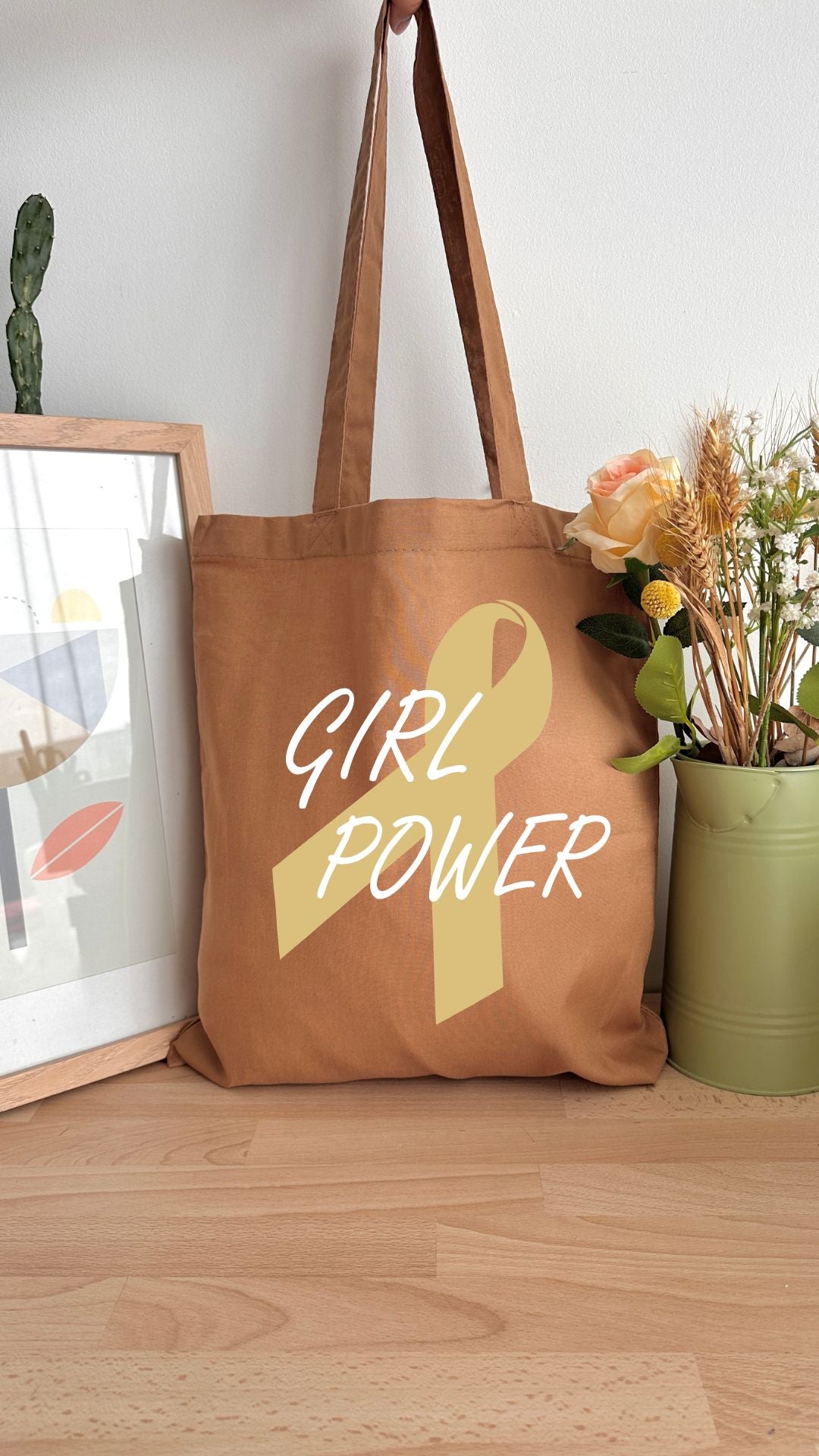 Tote bag 10L personnalisable - Octobre rose - Girl Power