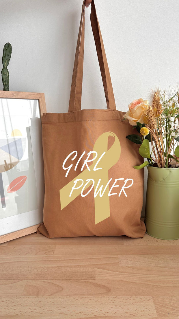 Tote bag 10L personnalisable - Octobre rose - Girl Power