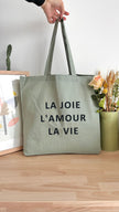 Tote bag 18L personnalisable - La joie L'amour La vie