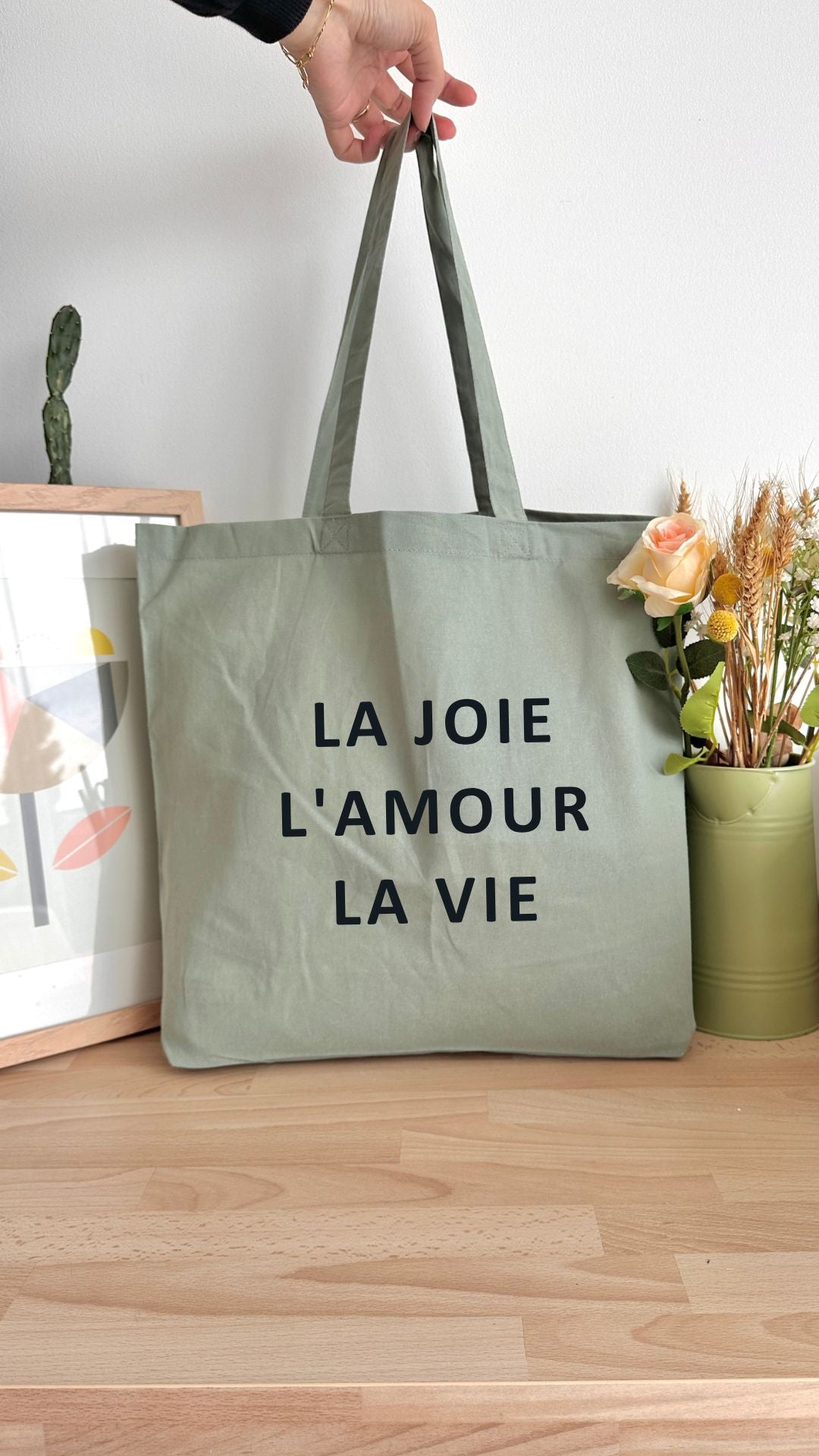 Tote bag 18L personnalisable - La joie L'amour La vie