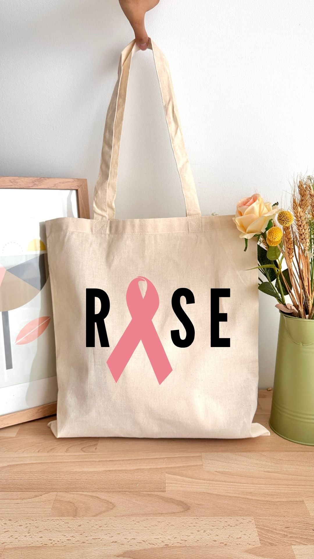 Tote bag 10L personnalisable - Octobre rose - Rose