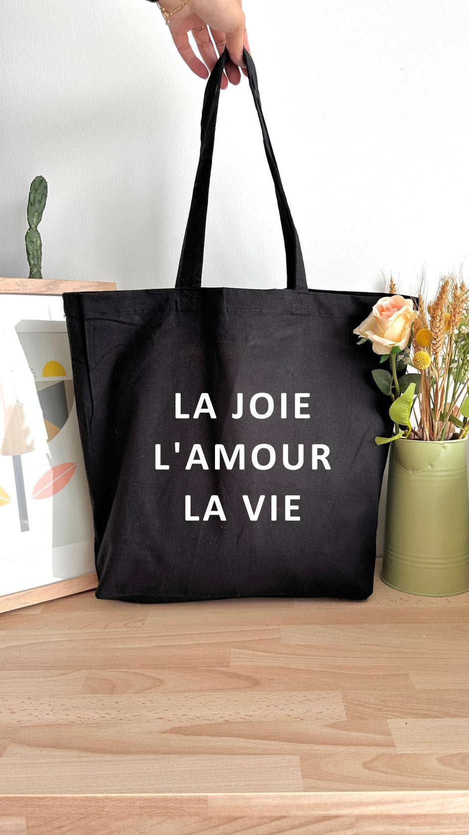 Tote bag 18L personnalisable - La joie L'amour La vie