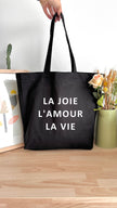 Tote bag 18L personnalisable - La joie L'amour La vie