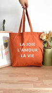 Tote bag 18L personnalisable - La joie L'amour La vie