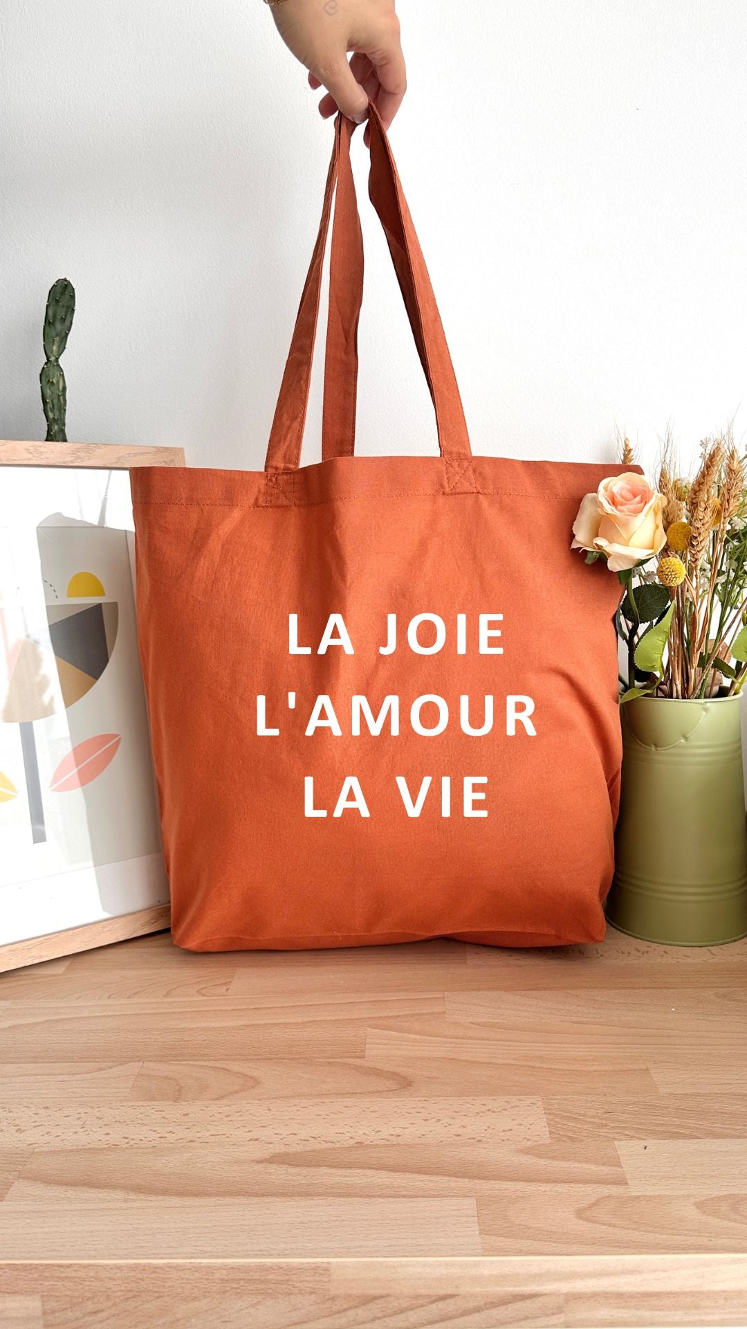 Tote bag 18L personnalisable - La joie L'amour La vie