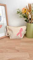 Pochette / Trousse de toilette 3L personnalisable - Octobre Rose - Ruban