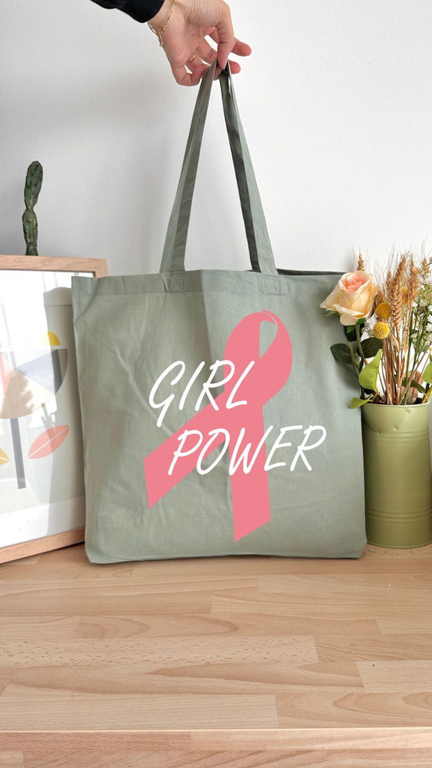 Tote bag 18L personnalisable - Octobre Rose - Girl Power