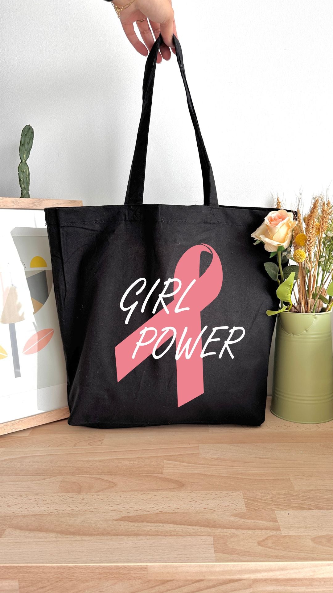 Tote bag 18L personnalisable - Octobre Rose - Girl Power