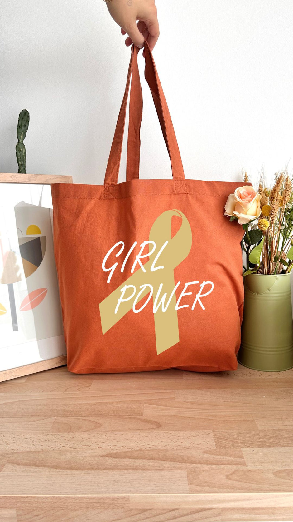 Tote bag 18L personnalisable - Octobre Rose - Girl Power