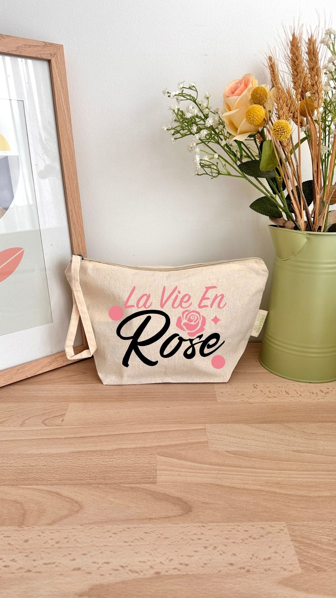 Pochette / Trousse de toilette 3L personnalisable - Octobre Rose - La vie en rose texte