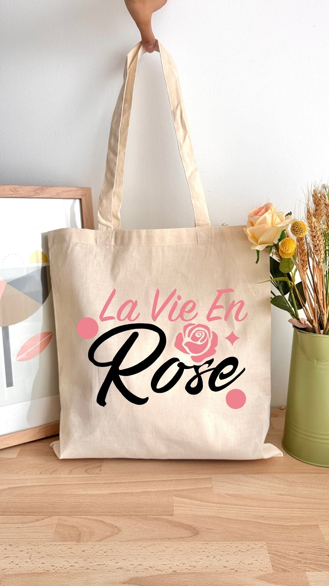Tote bag 10L personnalisable - Octobre rose - La vie en Rose Texte