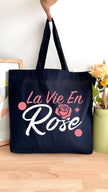 Tote bag 18L personnalisable - Octobre Rose - La vie en Rose texte