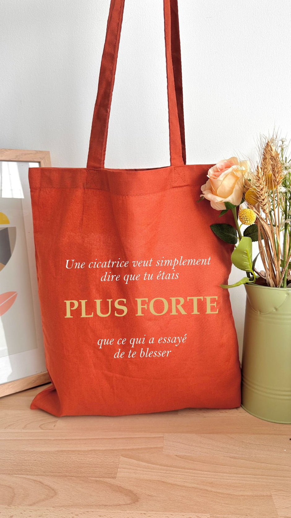 Tote bag 10L personnalisable - Octobre rose - Plus forte