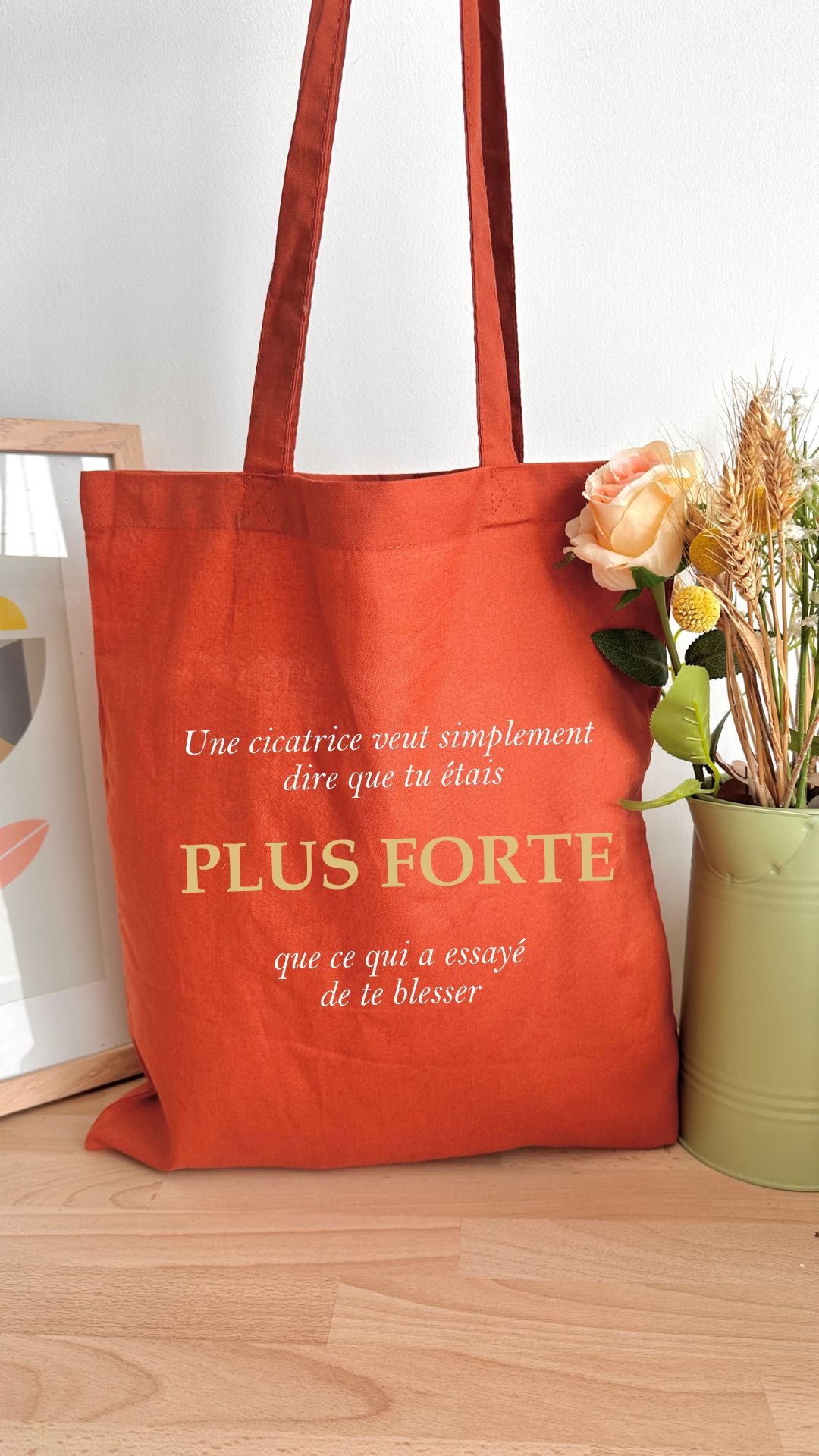 Tote bag 10L personnalisable - Octobre rose - Plus forte