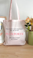 Tote bag 10L personnalisable - Octobre rose - Plus forte