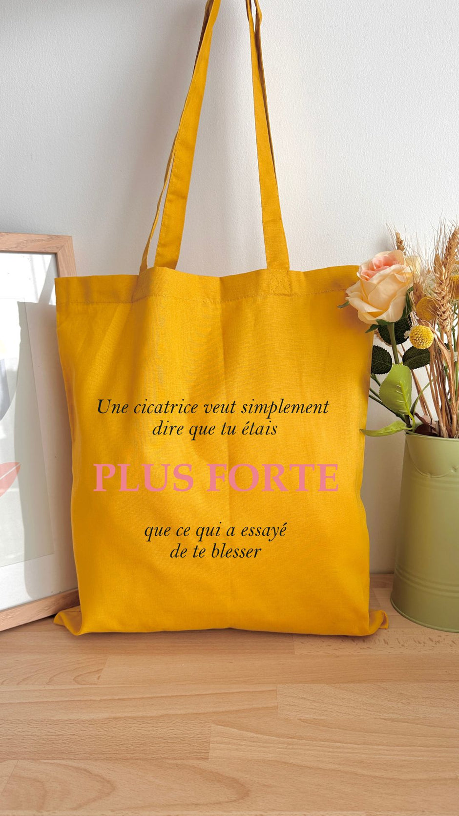 Tote bag 10L personnalisable - Octobre rose - Plus forte