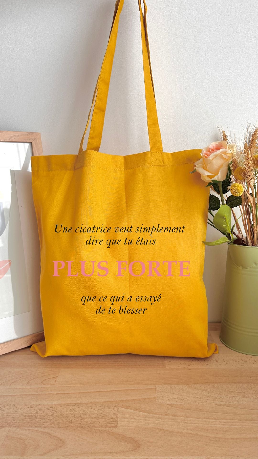 Tote bag 10L personnalisable - Octobre rose - Plus forte