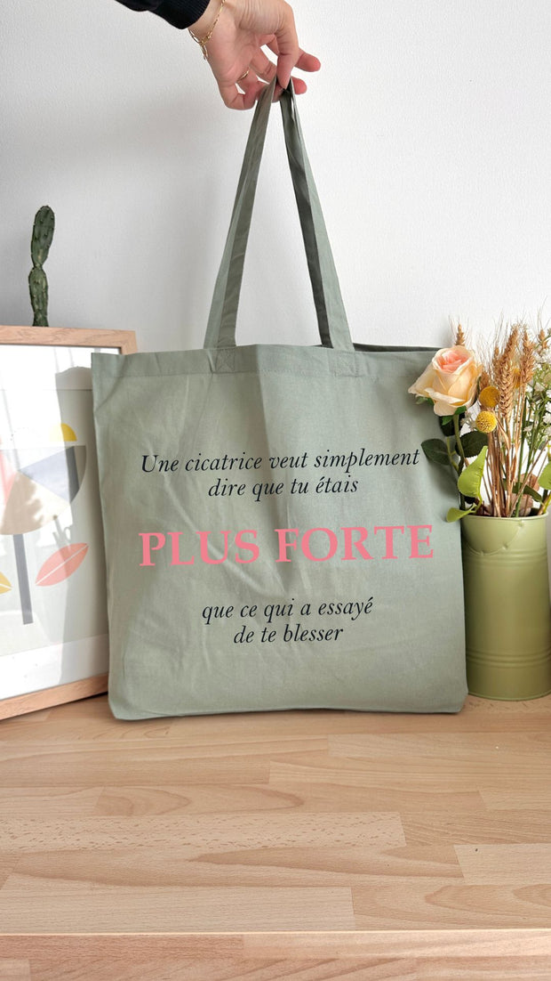 Tote bag 18L personnalisable - Octobre Rose - Plus forte
