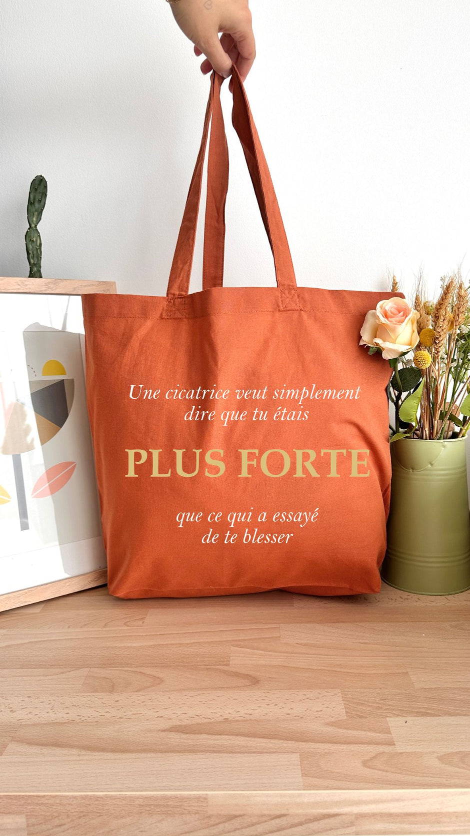 Tote bag 18L personnalisable - Octobre Rose - Plus forte