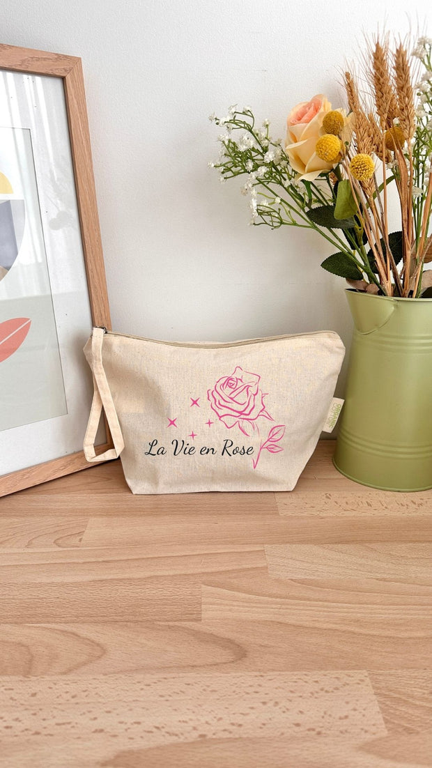 Pochette / Trousse de toilette 3L personnalisable - Octobre Rose - La vie en Rose