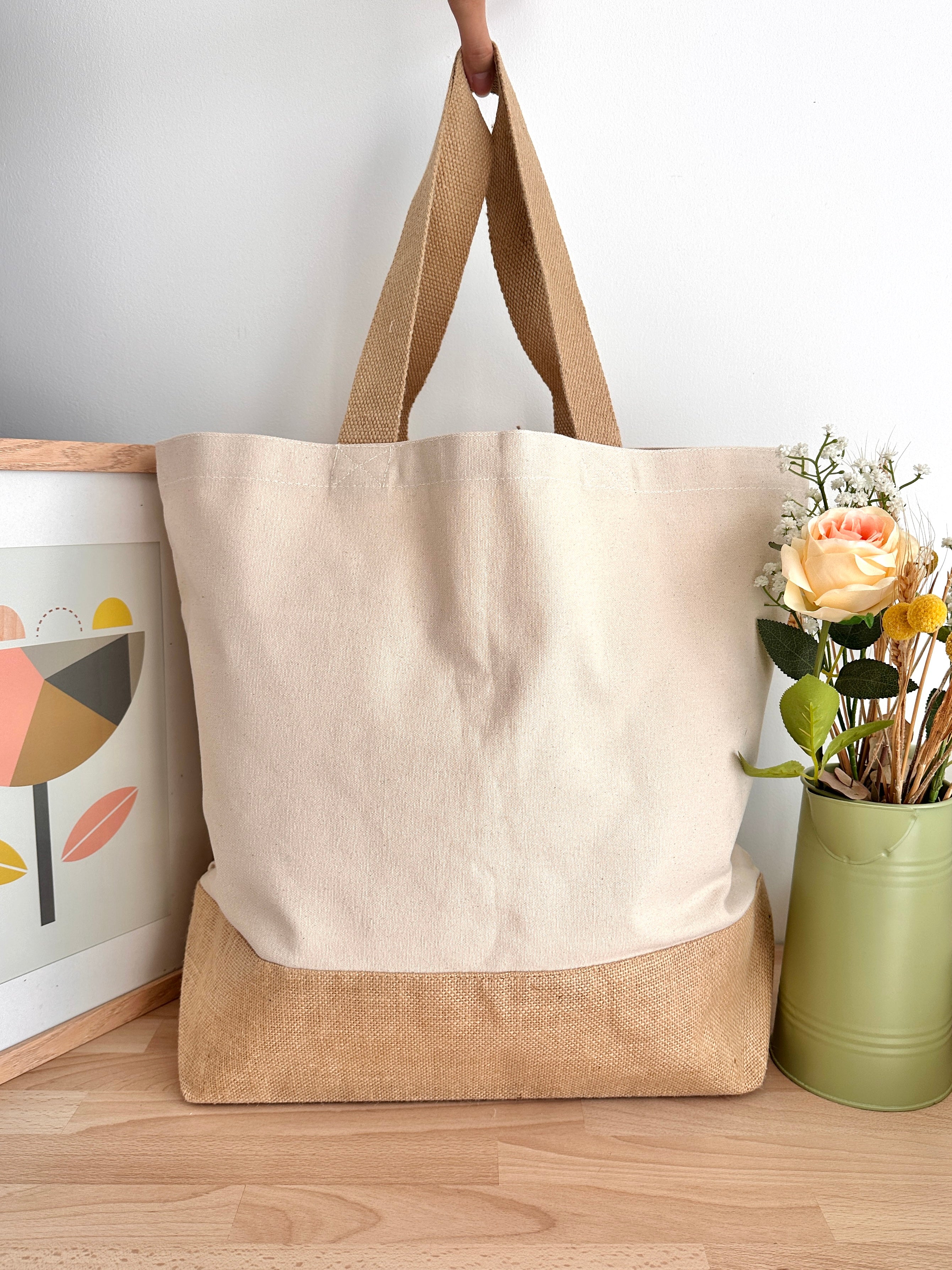 Sac 29L personnalisable - Octobre Rose - Plus forte - Toile de jute